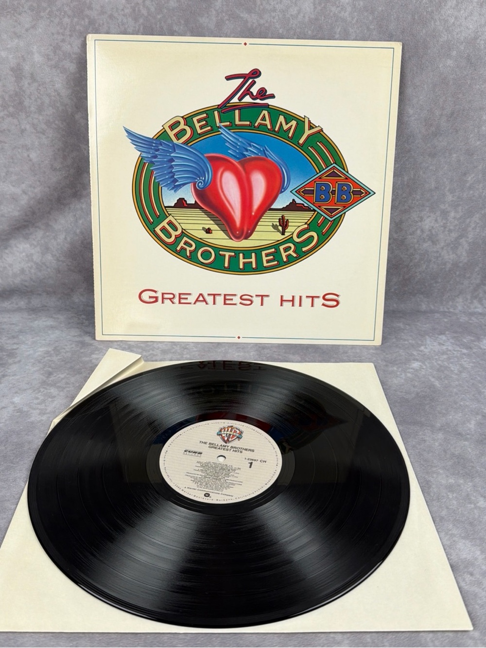 The Bellamy Brothers Greatest Hits Vinyl Album - Red, Blue, Green Artwork